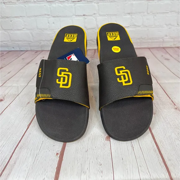 Reef Fanning x MLB San Diego Padres Slides Sandals With Bottle Opener Mens Sz 12