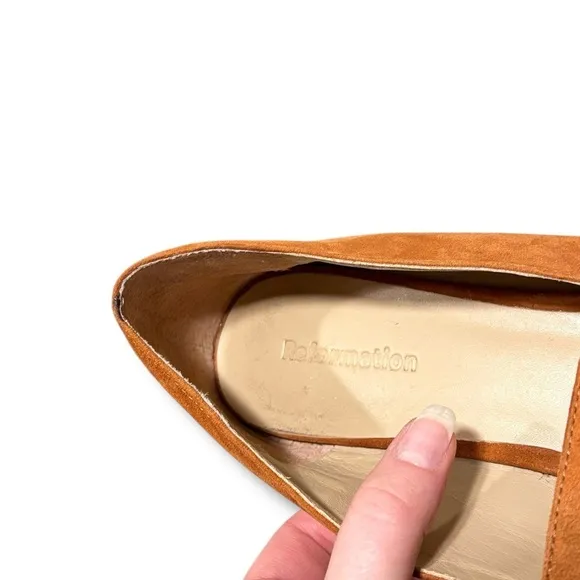 Reformation Bonnie Brown Spice Suede Squaret Toe Contemporary Loafers Size 9.5