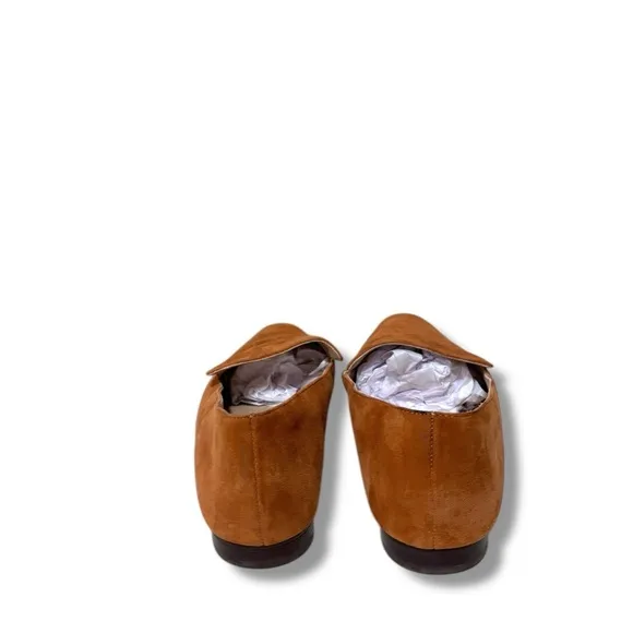 Reformation Bonnie Brown Spice Suede Squaret Toe Contemporary Loafers Size 9.5