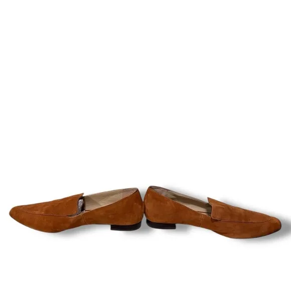 Reformation Bonnie Brown Spice Suede Squaret Toe Contemporary Loafers Size 9.5