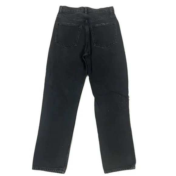 Reformation‎ Women's Cynthia High Rise Lagoon Destroyed Black Jeans- Size 26
