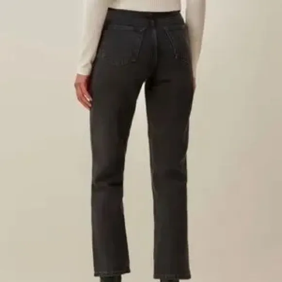 Reformation‎ Women's Cynthia High Rise Lagoon Destroyed Black Jeans- Size 26