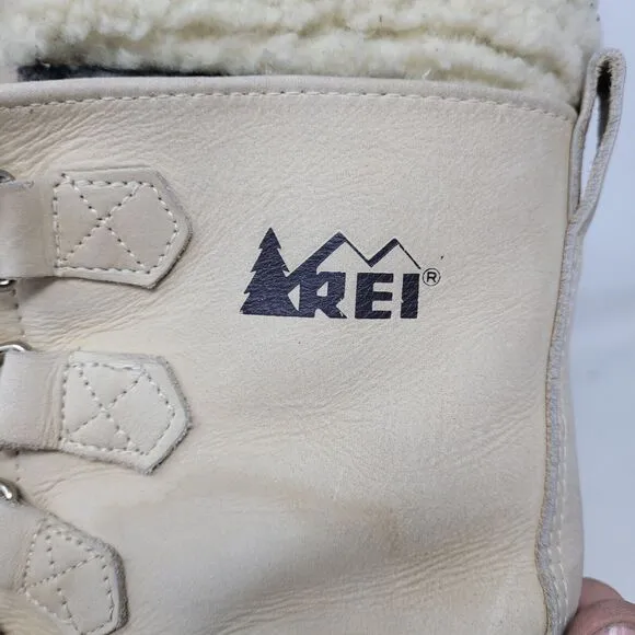 REI Pac Snow Boots Mens Sz 8 Tan Leather Liners Winter Work Hunting Korea 99%