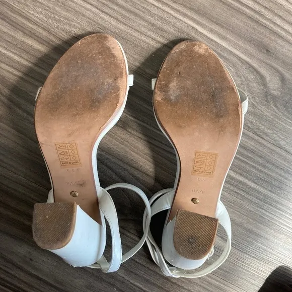 Revolve X RAYE Womens Valerie Block Heel Ankle Strap White Size 8.5
