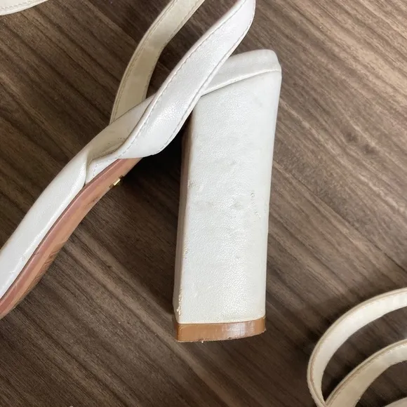 Revolve X RAYE Womens Valerie Block Heel Ankle Strap White Size 8.5