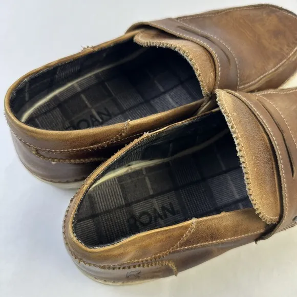 Roan by Bed|stü Loafers Men 11 Shoes Brown Leather SlipOn Comfort Casual Walkin