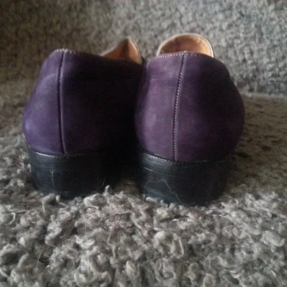 ROBERT CLERGERIE-Deep Violet Purple Nubuck Kiltie Loafers-Size 6-Excellent