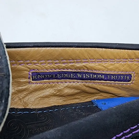 Robert Graham Verrazano Driving Black Leather Loafers Paisley Print Size 10.5