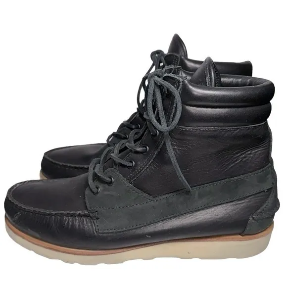 Ronnie Fieg Sebago Men’s Size 12 Black Kings Point II Leather Suede Boots