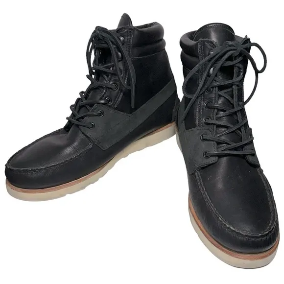 Ronnie Fieg Sebago Men’s Size 12 Black Kings Point II Leather Suede Boots