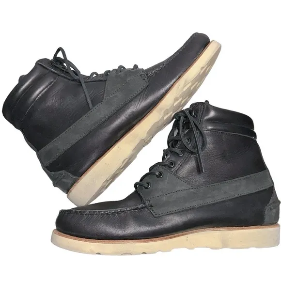 Ronnie Fieg Sebago Men’s Size 12 Black Kings Point II Leather Suede Boots