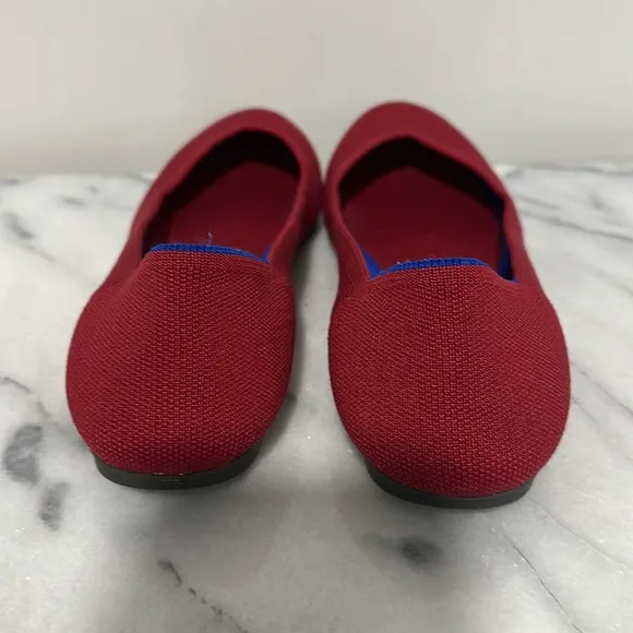 Rothy's Bright Red Slip On Ballet Flats Size 8 Comfort Travel Casual Classic