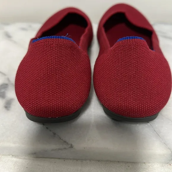 Rothy's Bright Red Slip On Ballet Flats Size 8 Comfort Travel Casual Classic
