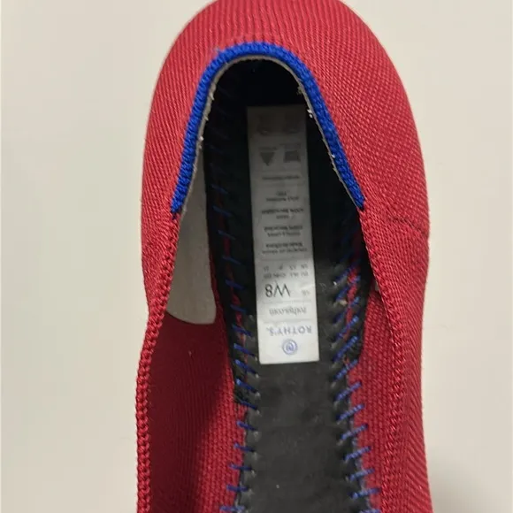 Rothy's Bright Red Slip On Ballet Flats Size 8 Comfort Travel Casual Classic