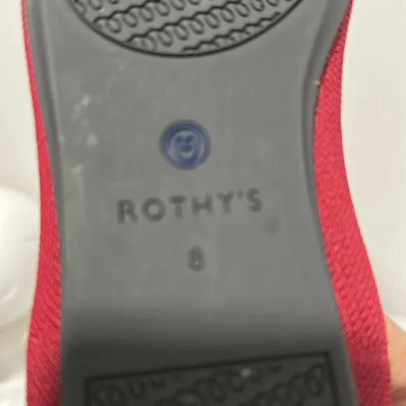 Rothy's Bright Red Slip On Ballet Flats Size 8 Comfort Travel Casual Classic