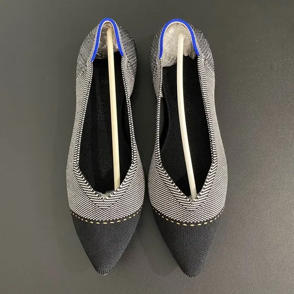 Rothy’s Point Flats Captoe Black Grey Mist Limited Edition
