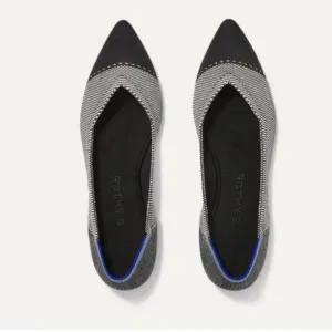 Rothy’s Point Flats Captoe Black Grey Mist Limited Edition