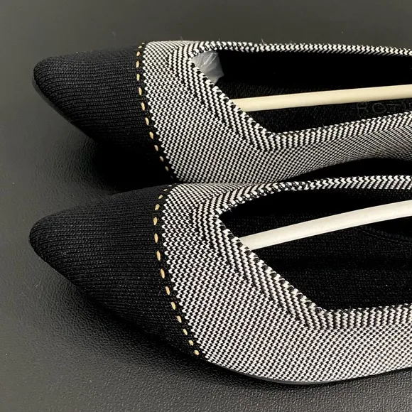 Rothy’s Point Flats Captoe Black Grey Mist Limited Edition