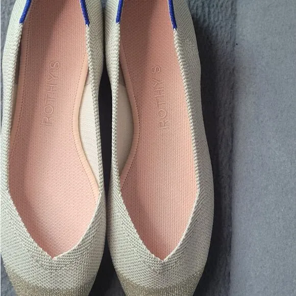 Rothy’s The Point Diamond Metallic Women’s Size 7.5 NWOT