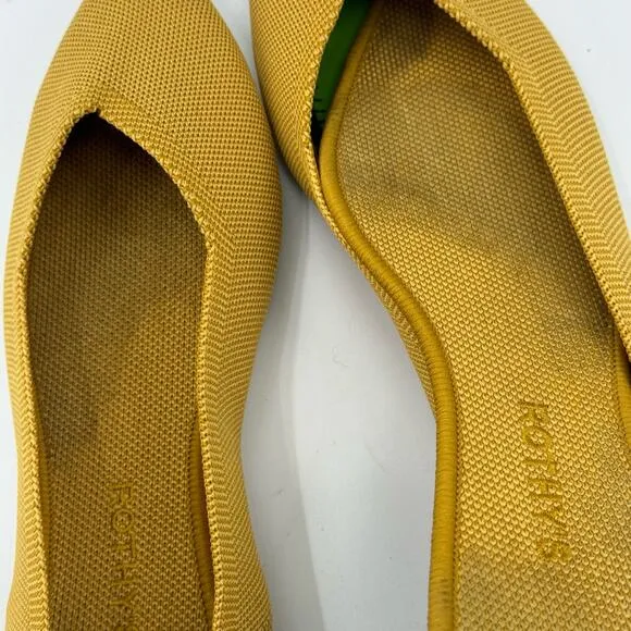 Rothy's The Point Flats RETIRED Marigold Yellow Classic Women’s Size 11.5 NWOB
