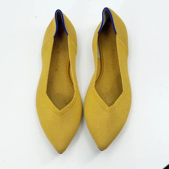 Rothy's The Point Flats RETIRED Marigold Yellow Classic Women’s Size 11.5 NWOB