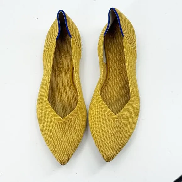Rothy's The Point Flats RETIRED Marigold Yellow Classic Women’s Size 11.5 NWOB
