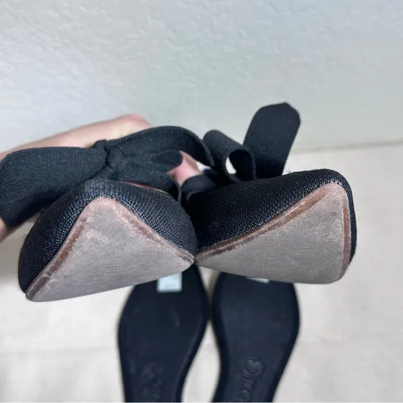 Rothy’s The Point Mary Jane Pointed Bow Flats Size 8.5 in Black