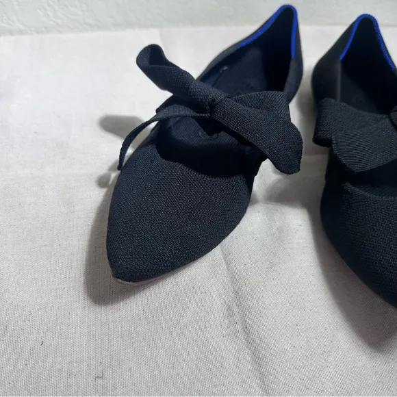 Rothy’s The Point Mary Jane Pointed Bow Flats Size 8.5 in Black