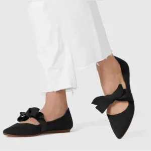 Rothy’s The Point Mary Jane Pointed Bow Flats Size 8.5 in Black
