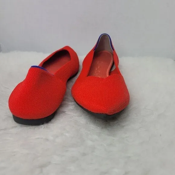 Rothy's The Point Retired Red Flame Slip On Flats Women's Size 9.5
