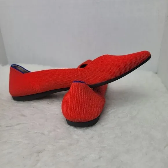 Rothy's The Point Retired Red Flame Slip On Flats Women's Size 9.5