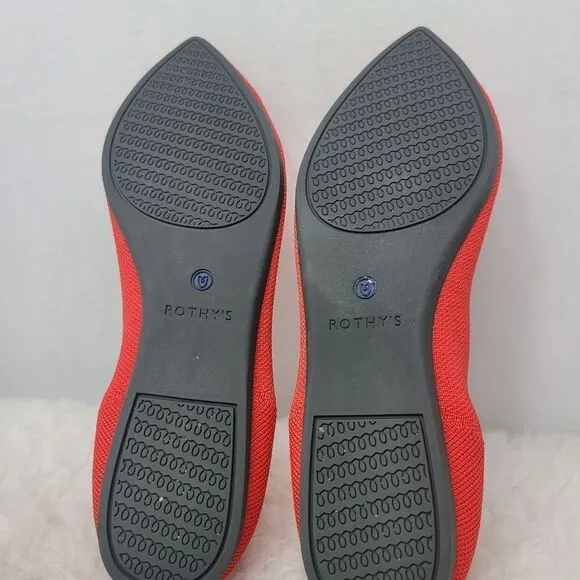 Rothy's The Point Retired Red Flame Slip On Flats Women's Size 9.5