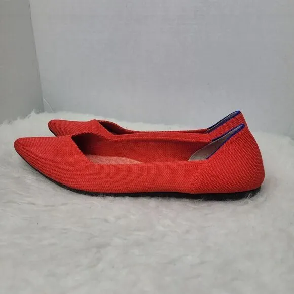 Rothy's The Point Retired Red Flame Slip On Flats Women's Size 9.5