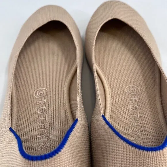 Rothy's The Square Ecru Knit Ballet Flat Women’s US 11 Casual Comfort Shoes
