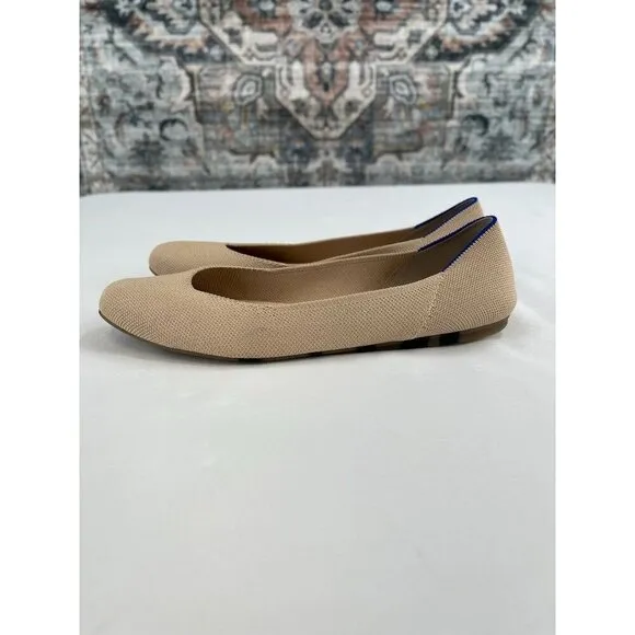 Rothy's The Square Ecru Knit Ballet Flat Women’s US 11 Casual Comfort Shoes