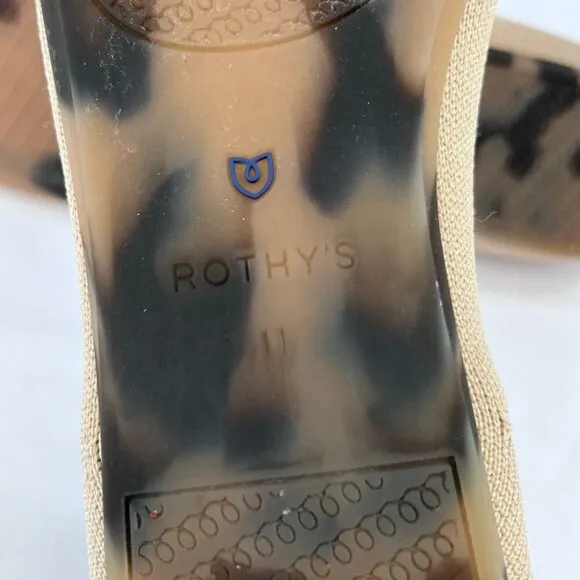 Rothy's The Square Ecru Knit Ballet Flat Women’s US 11 Casual Comfort Shoes