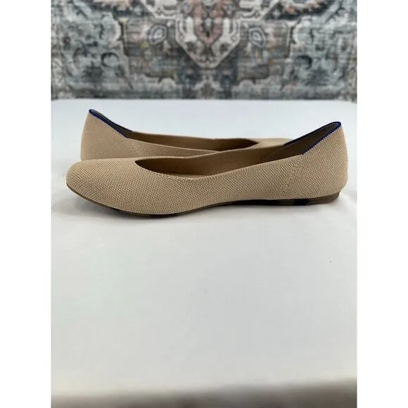 Rothy's The Square Ecru Knit Ballet Flat Women’s US 11 Casual Comfort Shoes