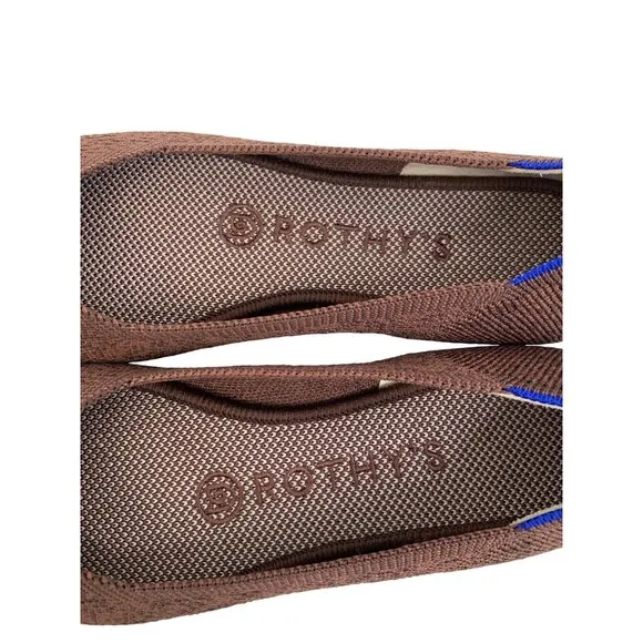 Rothys Womens Size 6 Brown Round Toe Flats Slip On NWOT The Mink 8176