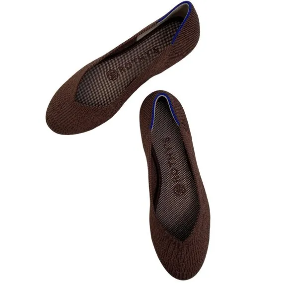 Rothys Womens Size 6 Brown Round Toe Flats Slip On NWOT The Mink 8176