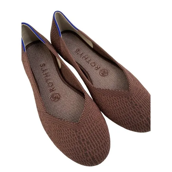 Rothys Womens Size 6 Brown Round Toe Flats Slip On NWOT The Mink 8176
