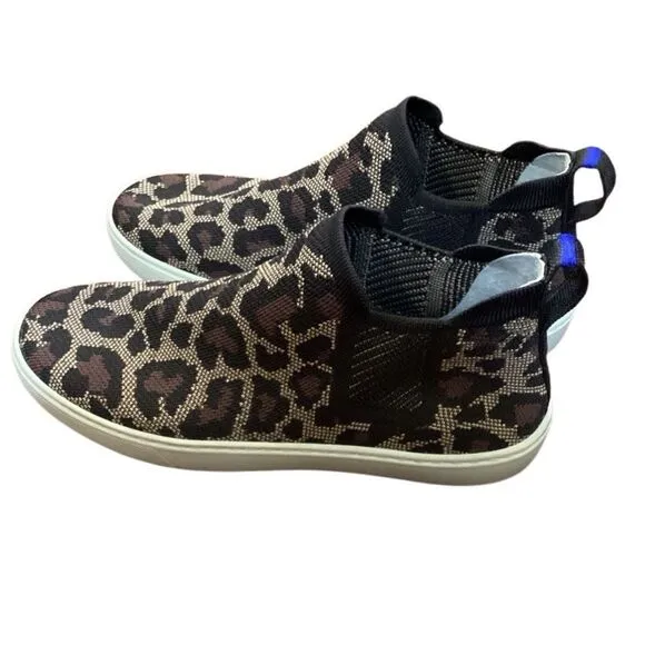 Rothys Chelsea Slip On Boots High Top Sneakers Leopard Print 9.5
