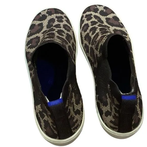 Rothys Chelsea Slip On Boots High Top Sneakers Leopard Print 9.5