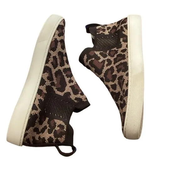 Rothys Chelsea Slip On Boots High Top Sneakers Leopard Print 9.5