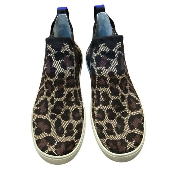 Rothys Chelsea Slip On Boots High Top Sneakers Leopard Print 9.5