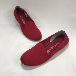 Rothys Red Knit Loafer Flats Sz 8