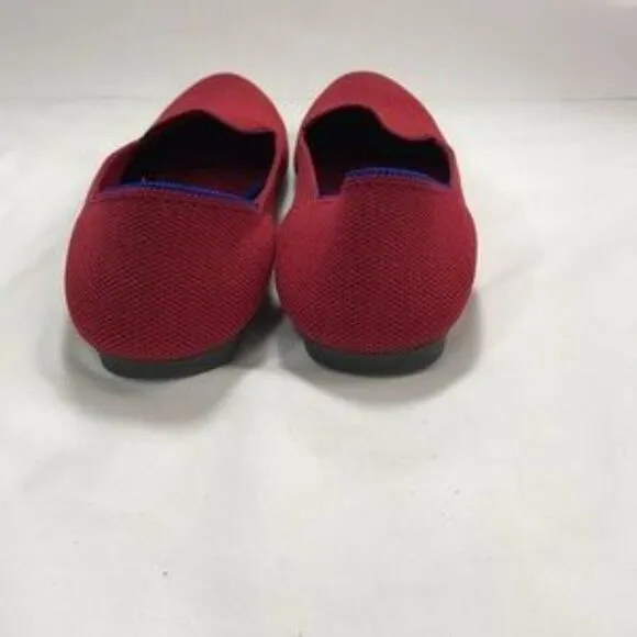 Rothys Red Knit Loafer Flats Sz 8