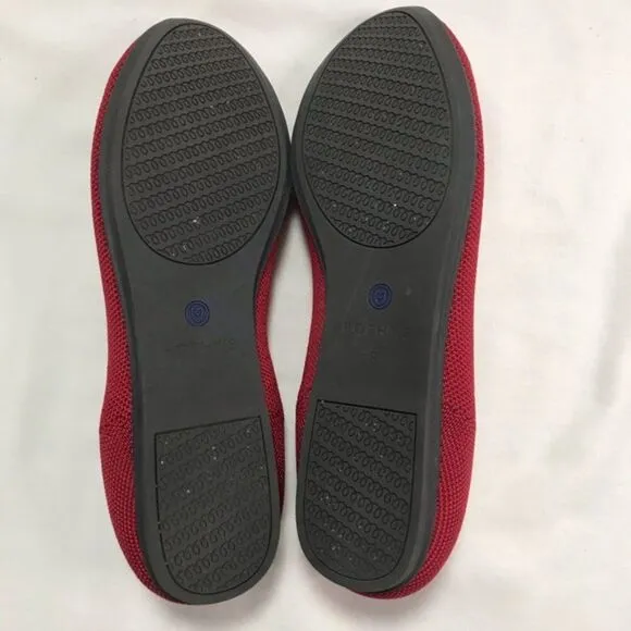Rothys Red Knit Loafer Flats Sz 8