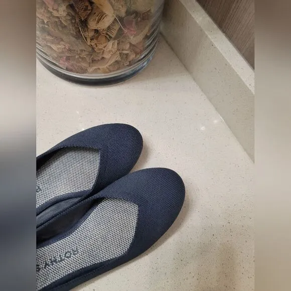 Rothy’s The Flat Slip On Shoes Navy Blue Woman's Size 6.5 Round Toe