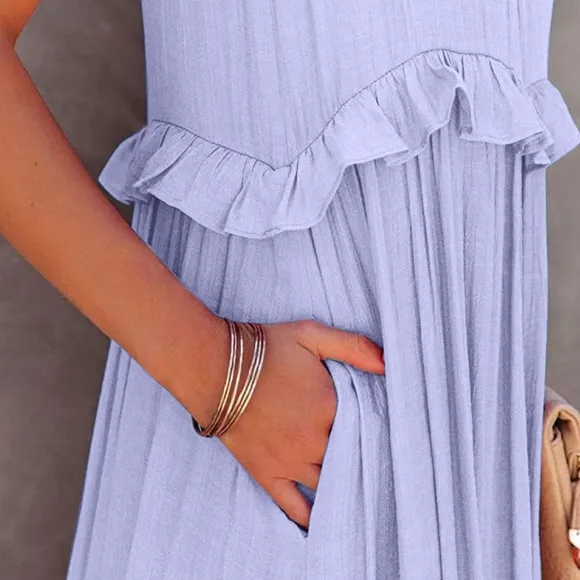 Ruffle Radiance Sleeveless Maxi - Lilac