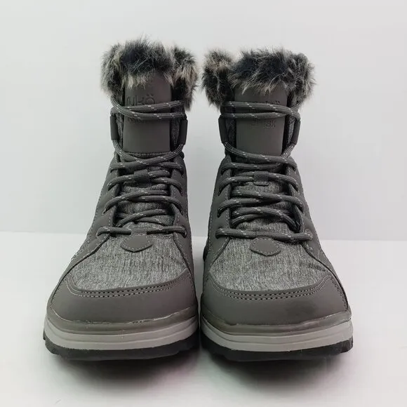 Ryka Brisk Womens Sz 7W Charcoal Grey Water Repellent Quilted Ankle Winter Boots